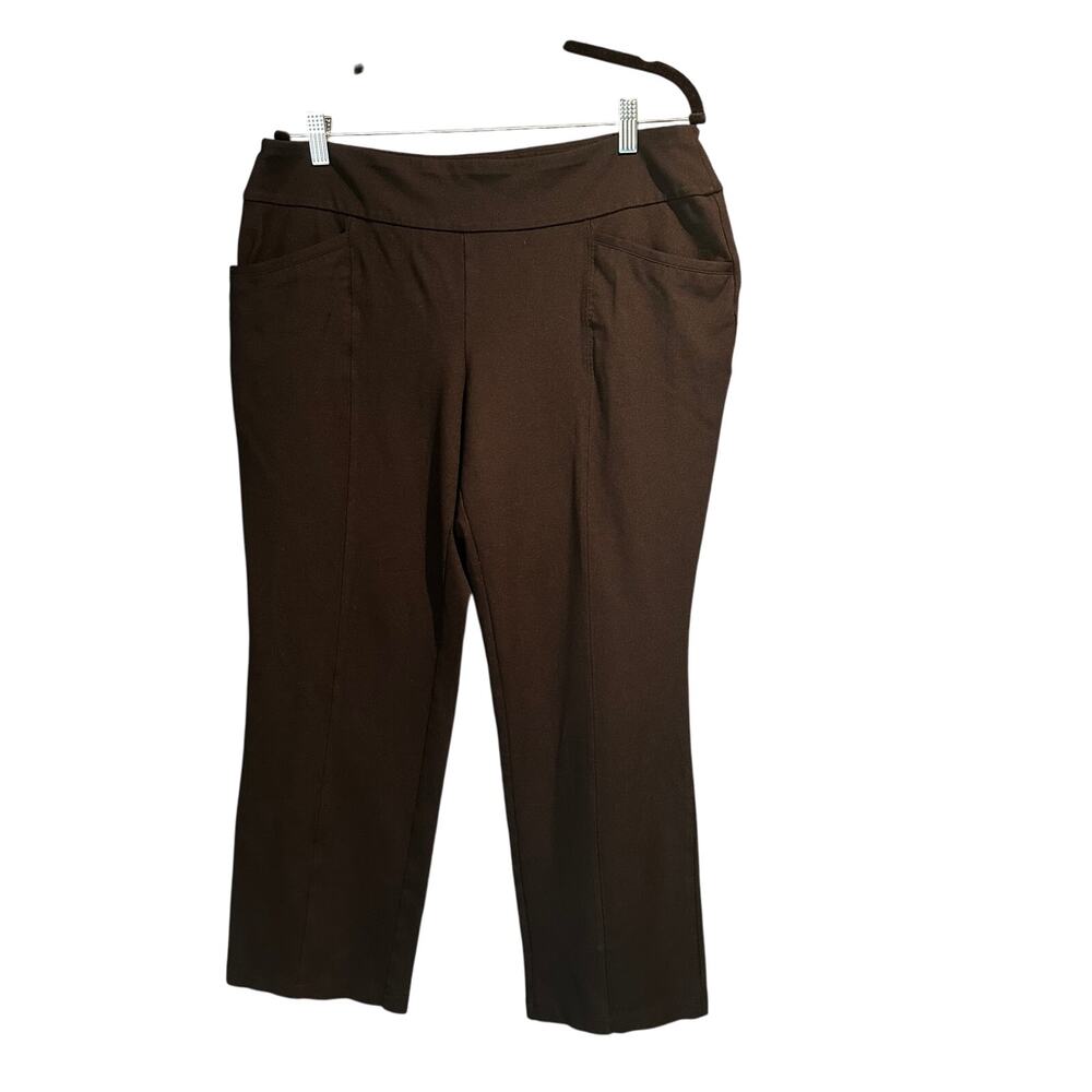 Cato Size Large Black Ponte Pants Petite Office Work Comfy Stretchy Classic